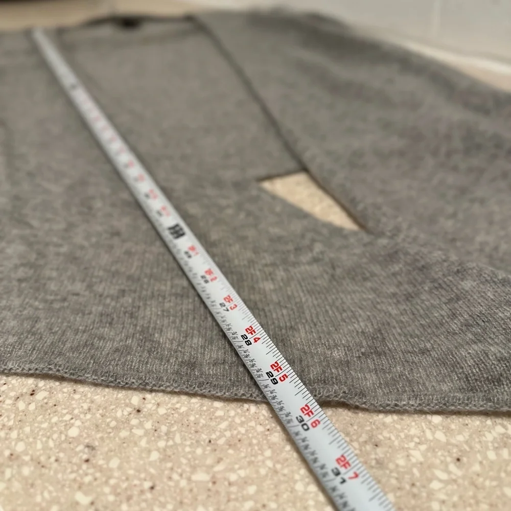 Philosophy Dane Lewis Light Gray 100% Cashmere Open Cardigan Sweater High-LowHem - Picture 6 of 15